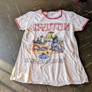 Led Zeppelin Women's Small Graphic T-Shirt Nostalgia Retro Music Rock Band